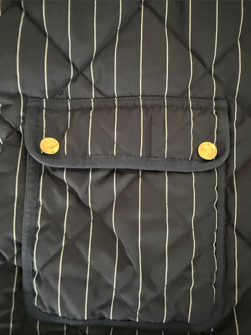 J.Crew women’s navy Pinstripe Quilted Vest